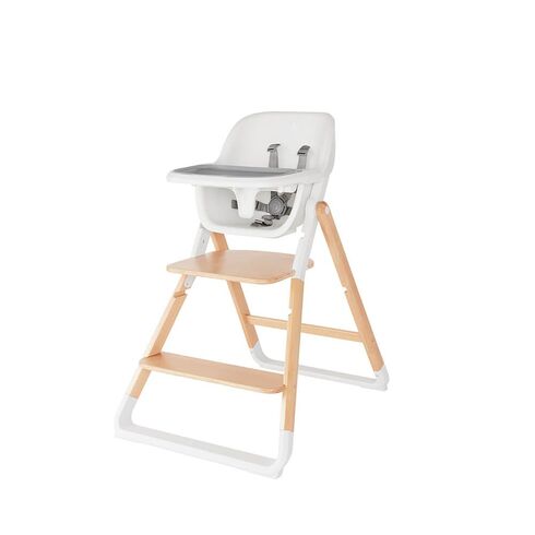 Scaun de masa copii 2 in 1 lemn natur Evolve Ergobaby, Culoare: Alb