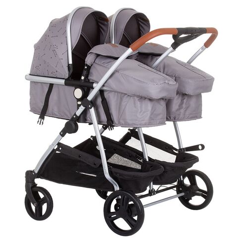 Carucior gemeni Chipolino Duo Smart 2 in 1 graphite, Culoare: Gri