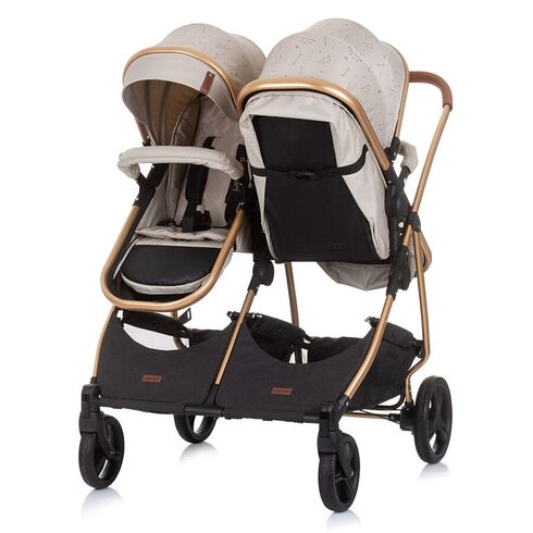 Carucior gemeni Chipolino Duo Smart 2 in 1 sand, Culoare: Crem - poza 5 - ExclusivMAG.ro