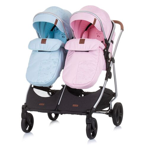 Carucior gemeni Chipolino Duo Smart 3 in 1 rose water sky, Culoare: Albastru/Roz - poza 9 - ExclusivMAG.ro