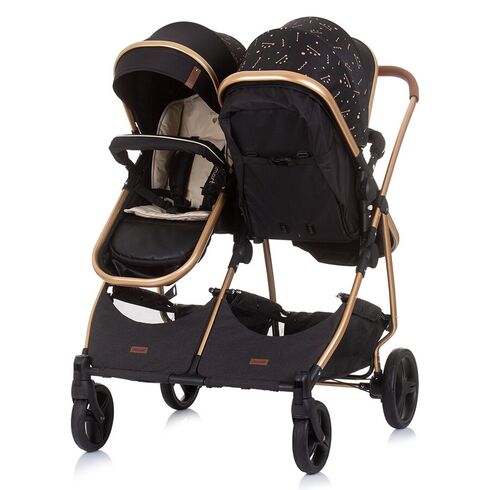 Carucior gemeni Chipolino Duo Smart 2 in 1 ebony, Culoare: Negru - poza 5 - ExclusivMAG.ro