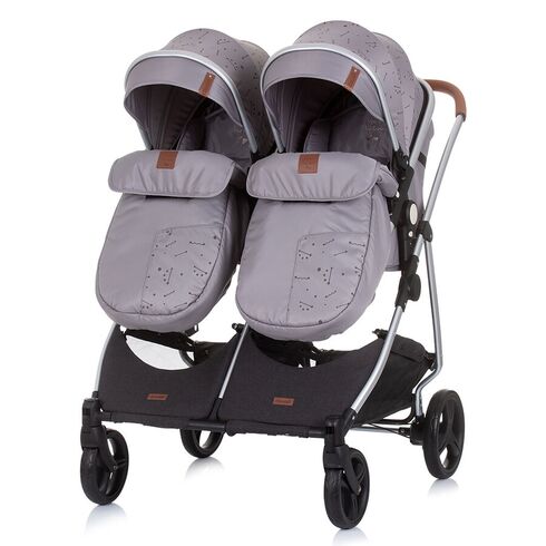 Carucior gemeni Chipolino Duo Smart 3 in 1 graphite, Culoare: Gri - poza 9 - ExclusivMAG.ro