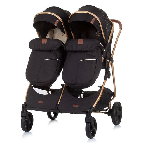Carucior gemeni Chipolino Duo Smart 2 in 1 ebony, Culoare: Negru - poza 8 - ExclusivMAG.ro