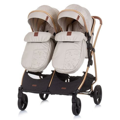 Carucior gemeni Chipolino Duo Smart 3 in 1 sand, Culoare: Crem - poza 9 - ExclusivMAG.ro