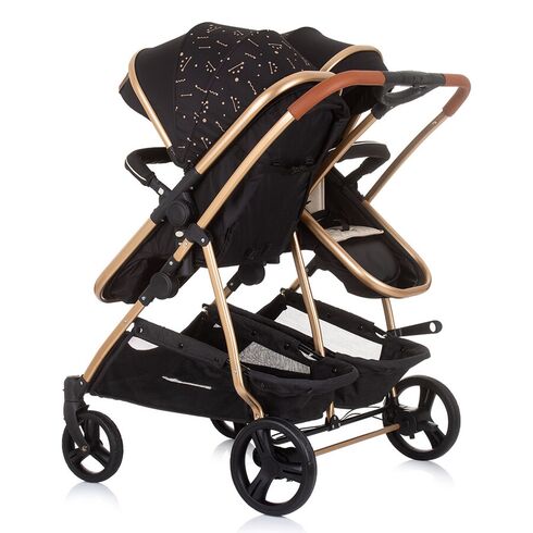 Carucior gemeni Chipolino Duo Smart 2 in 1 ebony, Culoare: Negru - poza 4 - ExclusivMAG.ro