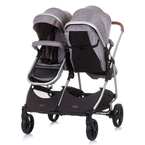 Carucior gemeni Chipolino Duo Smart 2 in 1 graphite, Culoare: Gri - poza 5 - ExclusivMAG.ro