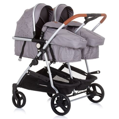 Carucior gemeni Chipolino Duo Smart 3 in 1 graphite, Culoare: Gri - poza 3 - ExclusivMAG.ro