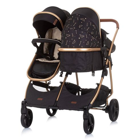 Carucior gemeni Chipolino Duo Smart 2 in 1 ebony, Culoare: Negru - poza 6 - ExclusivMAG.ro