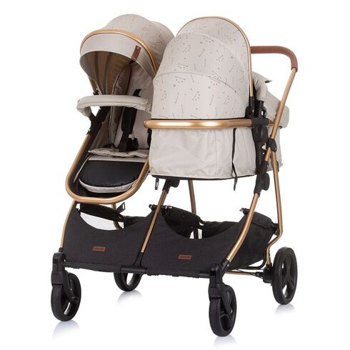 Carucior gemeni Chipolino Duo Smart 2 in 1 sand, Culoare: Crem - poza 6 - ExclusivMAG.ro