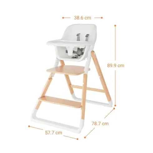 Scaun de masa copii 2 in 1 lemn dark Evolve Ergobaby, Culoare: Negru,poza 5