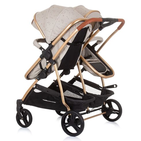 Carucior gemeni Chipolino Duo Smart 2 in 1 sand, Culoare: Crem - poza 4 - ExclusivMAG.ro