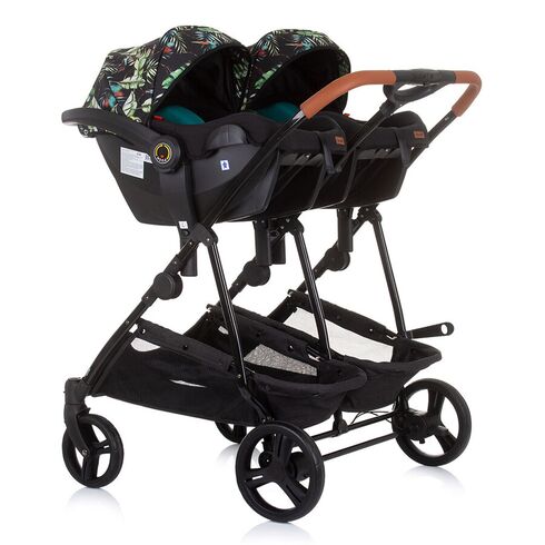 Carucior gemeni Chipolino Duo Smart 3 in 1 exotic, Culoare: Multicolor,poza 11