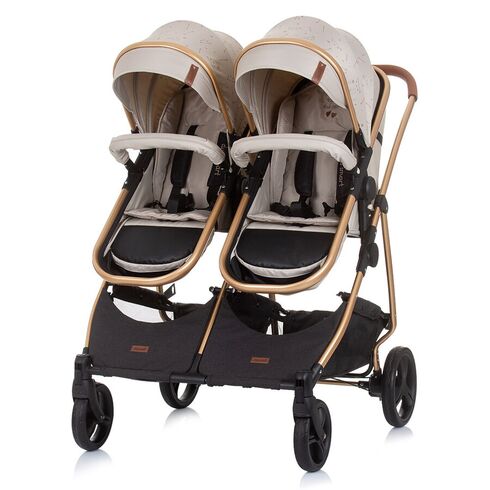 Carucior gemeni Chipolino Duo Smart 2 in 1 sand, Culoare: Crem - poza 7 - ExclusivMAG.ro