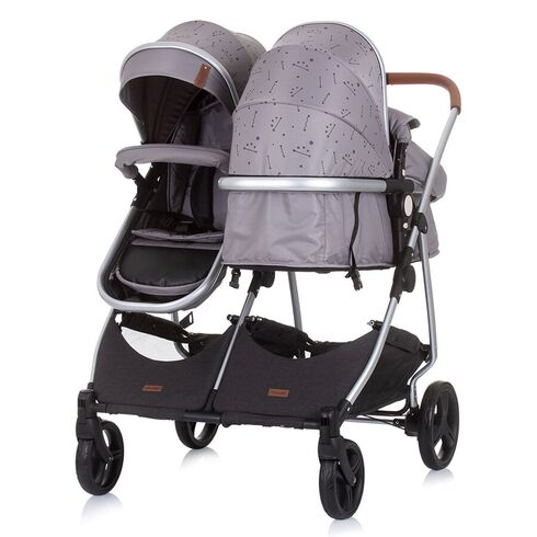 Carucior gemeni Chipolino Duo Smart 3 in 1 graphite, Culoare: Gri - poza 7 - ExclusivMAG.ro