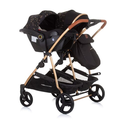 Carucior gemeni Chipolino Duo Smart 3 in 1 ebony, Culoare: Negru - poza 11 - ExclusivMAG.ro