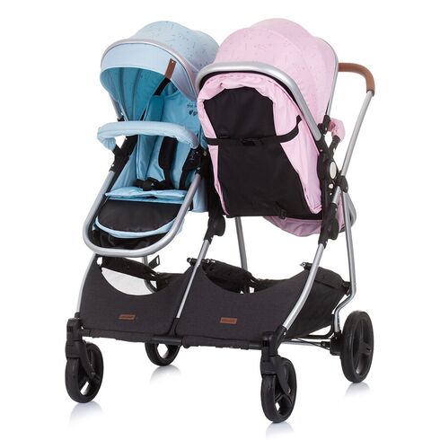 Carucior gemeni Chipolino Duo Smart 3 in 1 rose water sky, Culoare: Albastru/Roz - poza 6 - ExclusivMAG.ro