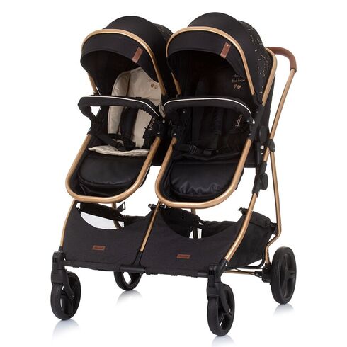 Carucior gemeni Chipolino Duo Smart 2 in 1 ebony, Culoare: Negru - poza 7 - ExclusivMAG.ro