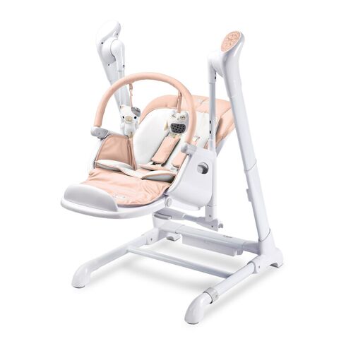 Scaun de masa cu leagan electric Caretero INDIGO 2 in 1 Pink, Culoare: Roz,poza 2