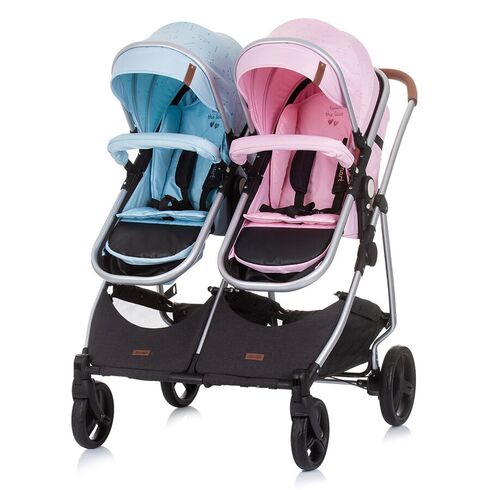 Carucior gemeni Chipolino Duo Smart 3 in 1 rose water sky, Culoare: Albastru/Roz - poza 8 - ExclusivMAG.ro