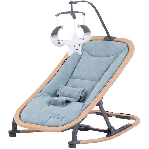 Scaunel balansoar Chipolino Velvet sky wood, Culoare: Albastru,poza 2