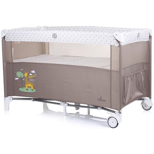 Patut pliabil Chipolino Relax sand cu laterala culisanta, Culoare: Crem, Dimensiuni: 120x60,poza 4