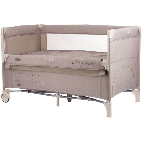 Patut pliabil Chipolino Relax sand linen cu laterala culisanta, Culoare: Crem, Dimensiuni: 120x60,poza 2