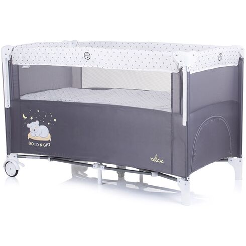 Patut pliabil Chipolino Relax glacier cu laterala culisanta, Culoare: Gri, Dimensiuni: 120x60 - poza 3 - ExclusivMAG.ro