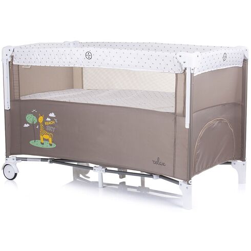 Patut pliabil Chipolino Relax sand cu laterala culisanta, Culoare: Crem, Dimensiuni: 120x60,poza 3