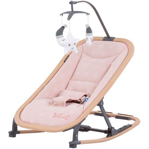 Scaunel balansoar Chipolino Velvet rose water wood, Culoare: Roz