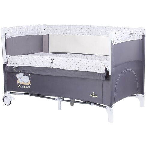 Patut pliabil Chipolino Relax glacier cu laterala culisanta, Culoare: Gri, Dimensiuni: 120x60 - poza 2 - ExclusivMAG.ro