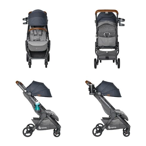 Carucior Compact Metro+ Deluxe Ergobaby London Grey, Culoare: Gri,poza 4