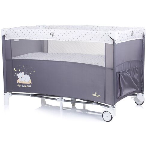 Patut pliabil Chipolino Relax glacier cu laterala culisanta, Culoare: Gri, Dimensiuni: 120x60 - poza 4 - ExclusivMAG.ro