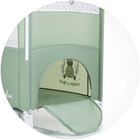 Patut pliabil Chipolino Relax aloe cu laterala culisanta, Culoare: Verde, Dimensiuni: 120x60,poza 7