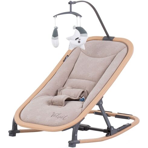 Scaunel balansoar Chipolino Velvet sand wood, Culoare: Crem