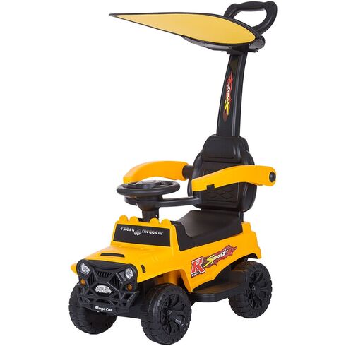 Masinuta de impins Chipolino Safari yellow cu maner si copertina, Culoare: Galben