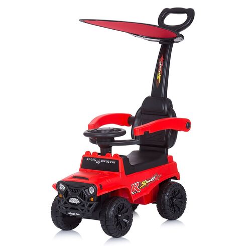 Masinuta de impins Chipolino Safari red cu maner si copertina, Culoare: Rosu,poza 3