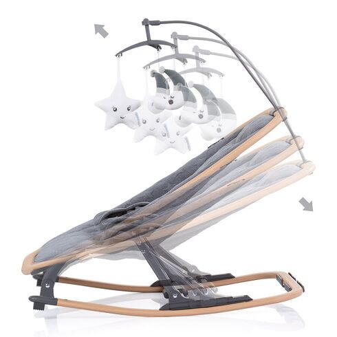 Scaunel balansoar Chipolino Velvet graphite wood, Culoare: Gri,poza 4  - ExclusivMAG.ro Scaunel balansoar Chipolino Velvet graphite wood, Culoare: Gri,poza 4