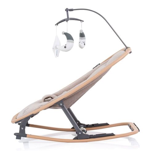 Scaunel balansoar Chipolino Velvet sand wood, Culoare: Crem,poza 3