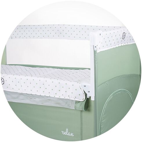 Patut pliabil Chipolino Relax aloe cu laterala culisanta, Culoare: Verde, Dimensiuni: 120x60,poza 5