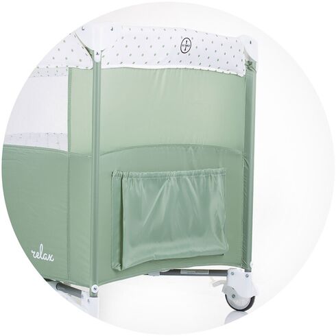 Patut pliabil Chipolino Relax aloe cu laterala culisanta, Culoare: Verde, Dimensiuni: 120x60,poza 6