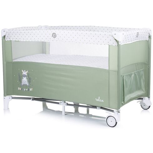Patut pliabil Chipolino Relax aloe cu laterala culisanta, Culoare: Verde, Dimensiuni: 120x60,poza 4