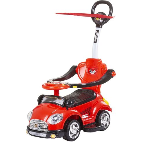 Masinuta de impins Chipolino Super Car red cu maner si copertina, Culoare: Rosu