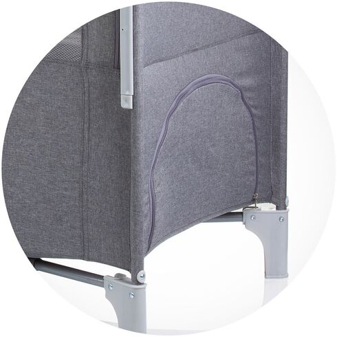 Patut pliabil Chipolino Relax glacier linen cu laterala culisanta, Culoare: Gri, Dimensiuni: 120x60,poza 6