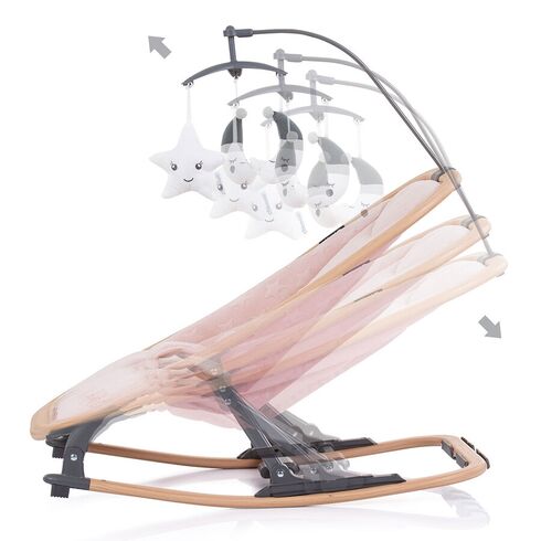 Scaunel balansoar Chipolino Velvet rose water wood, Culoare: Roz,poza 4