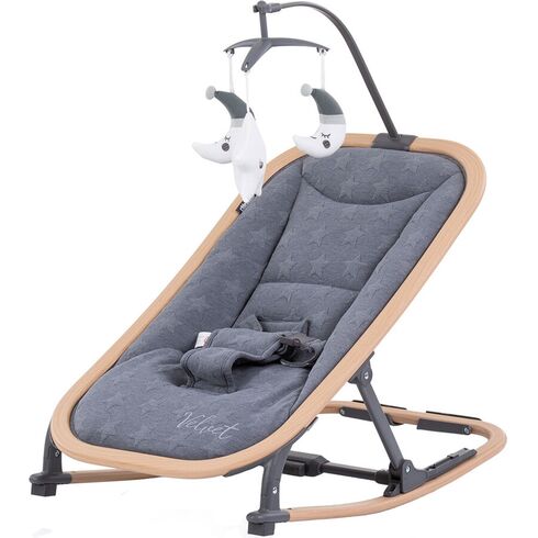Scaunel balansoar Chipolino Velvet graphite wood, Culoare: Gri