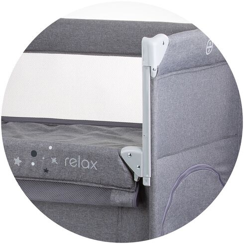 Patut pliabil Chipolino Relax glacier linen cu laterala culisanta, Culoare: Gri, Dimensiuni: 120x60,poza 5