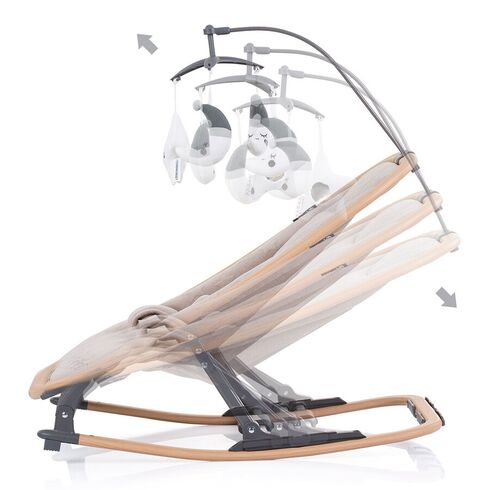 Scaunel balansoar Chipolino Velvet sand wood, Culoare: Crem,poza 4