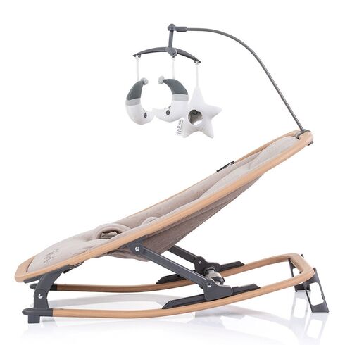 Scaunel balansoar Chipolino Velvet sand wood, Culoare: Crem,poza 5