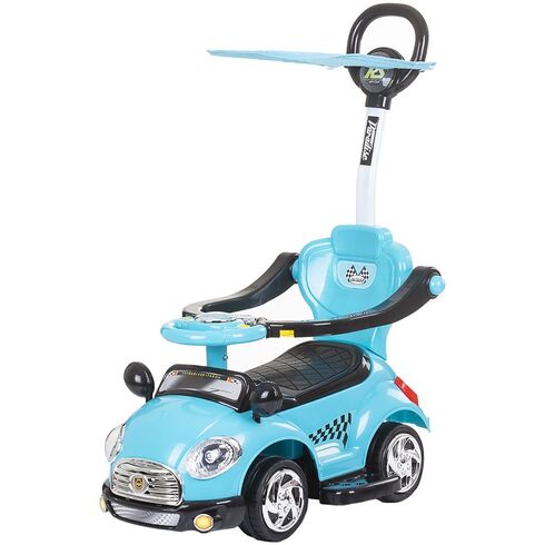 Masinuta de impins Chipolino Super Car blue cu maner si copertina, Culoare: Blue