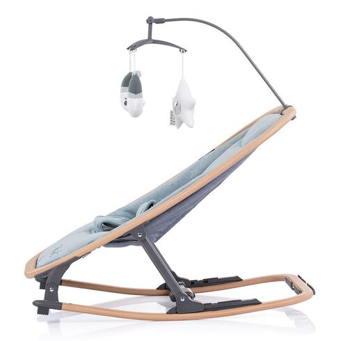 Scaunel balansoar Chipolino Velvet sky wood, Culoare: Albastru,poza 3